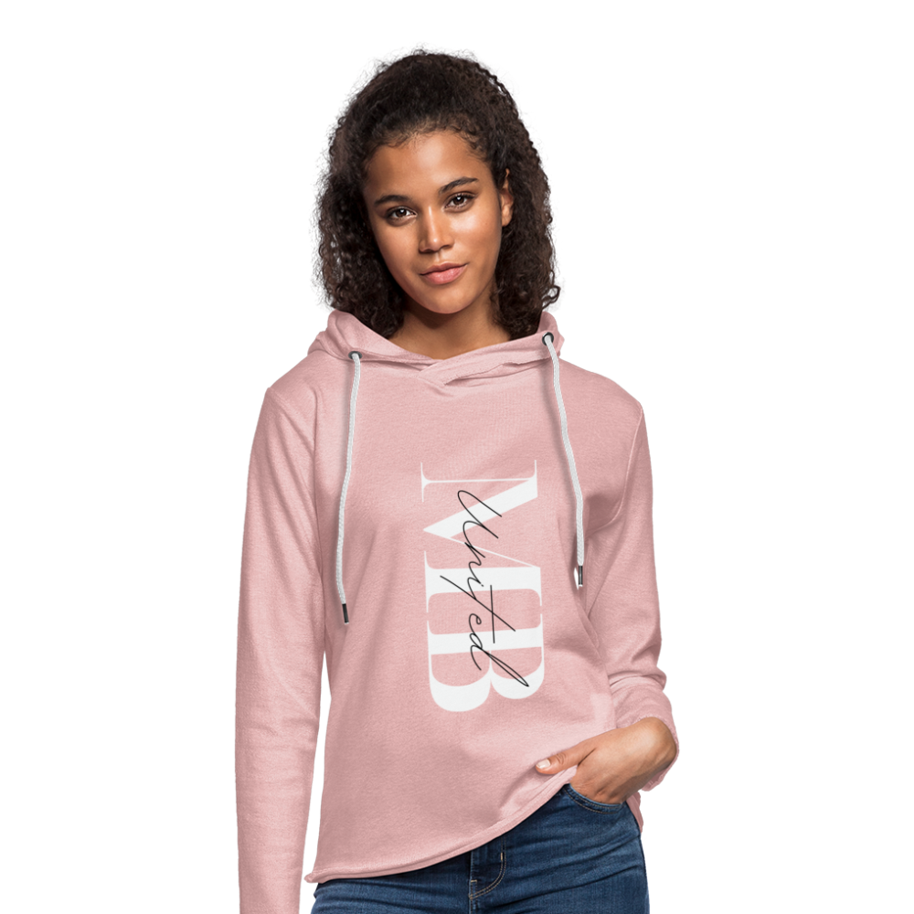 Unisex Lightweight Frappe Terry Hoodie - cream heather pink