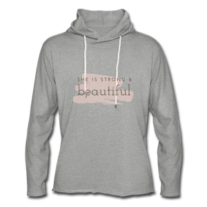 Open image in slideshow, Unisex Lightweight Terry Hoodie - heather gray
